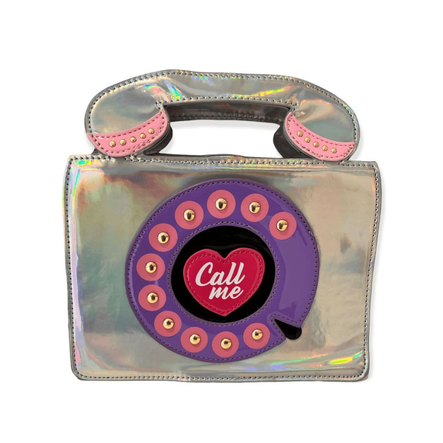 Accessories * | Lola + The Boys Call Me Hologram Purse New Arrivals