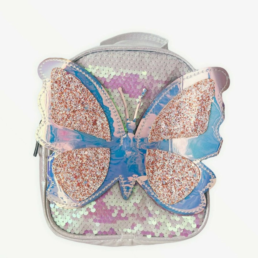 Accessories * | Lola + The Boys Girls Iridescent Butterly Mini Backpack