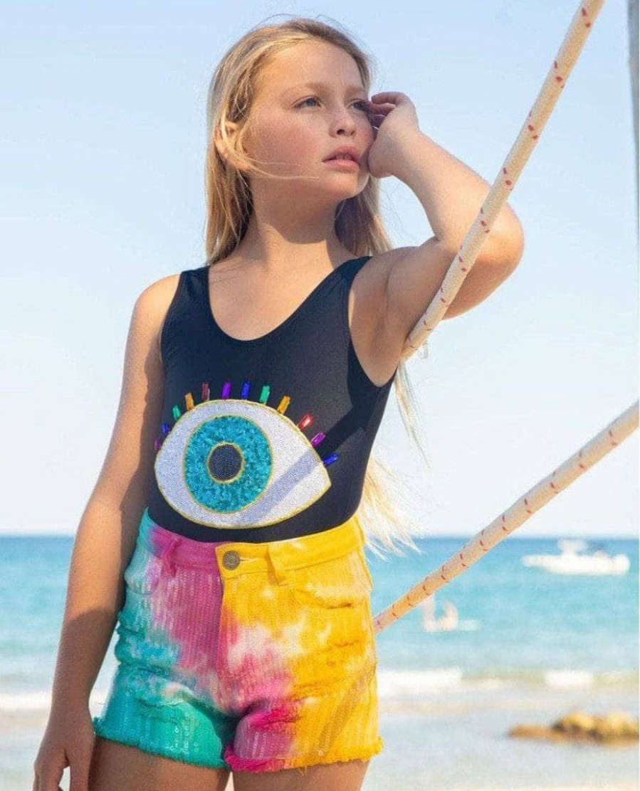 Girls * | Lola + The Boys Bubble Gum Tie Dye Shorts Girls