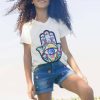 Girls * | Lola + The Boys Sequin Hamsa T-Shirt