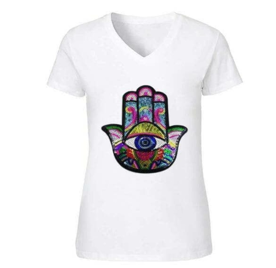 Girls * | Lola + The Boys Sequin Hamsa T-Shirt