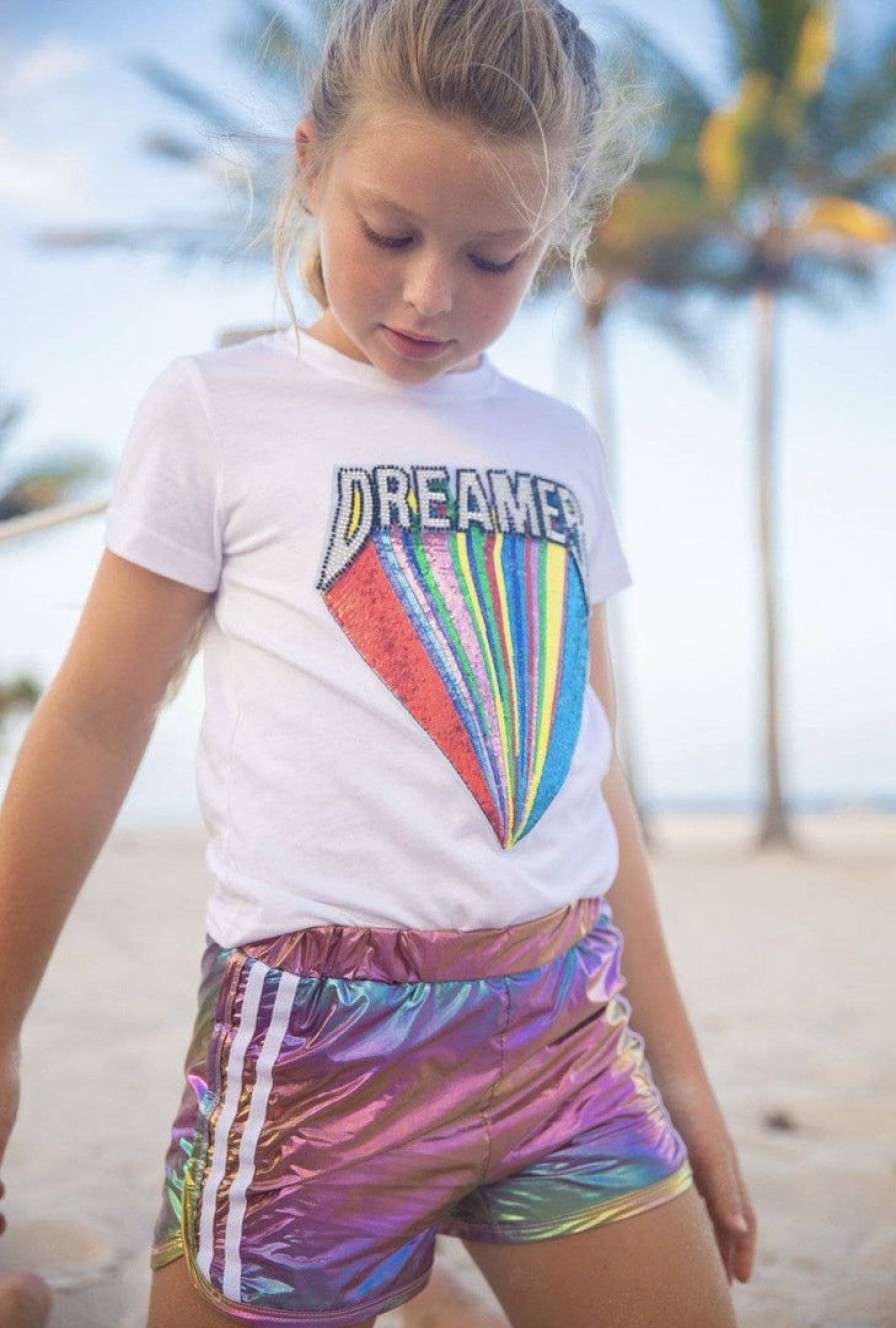 Girls * | Lola + The Boys Sequin Dreamer Patch T-Shirt Girls