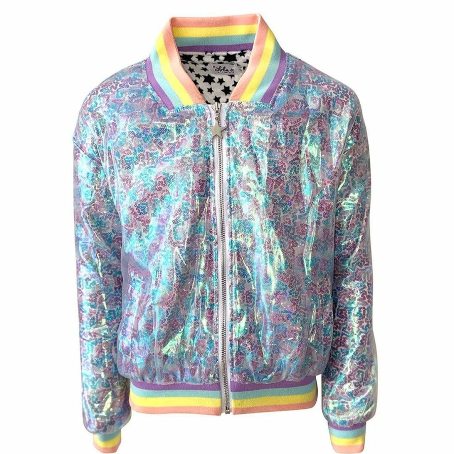 Girls * | Lola + The Boys Retro Sequin Bomber