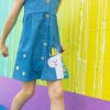 Girls * | Lola + The Boys Unicorn Stars Dress New Arrivals Denim