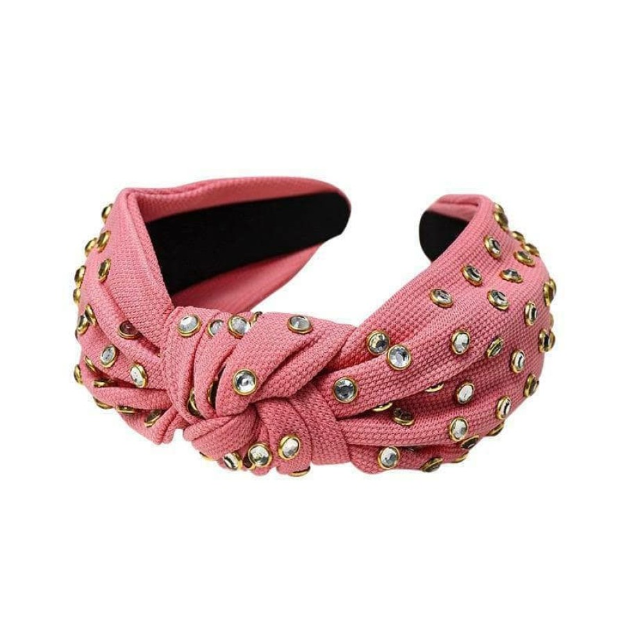 Accessories * | Lola + The Boys Hair Accessories Crystal Studded Knot Headband