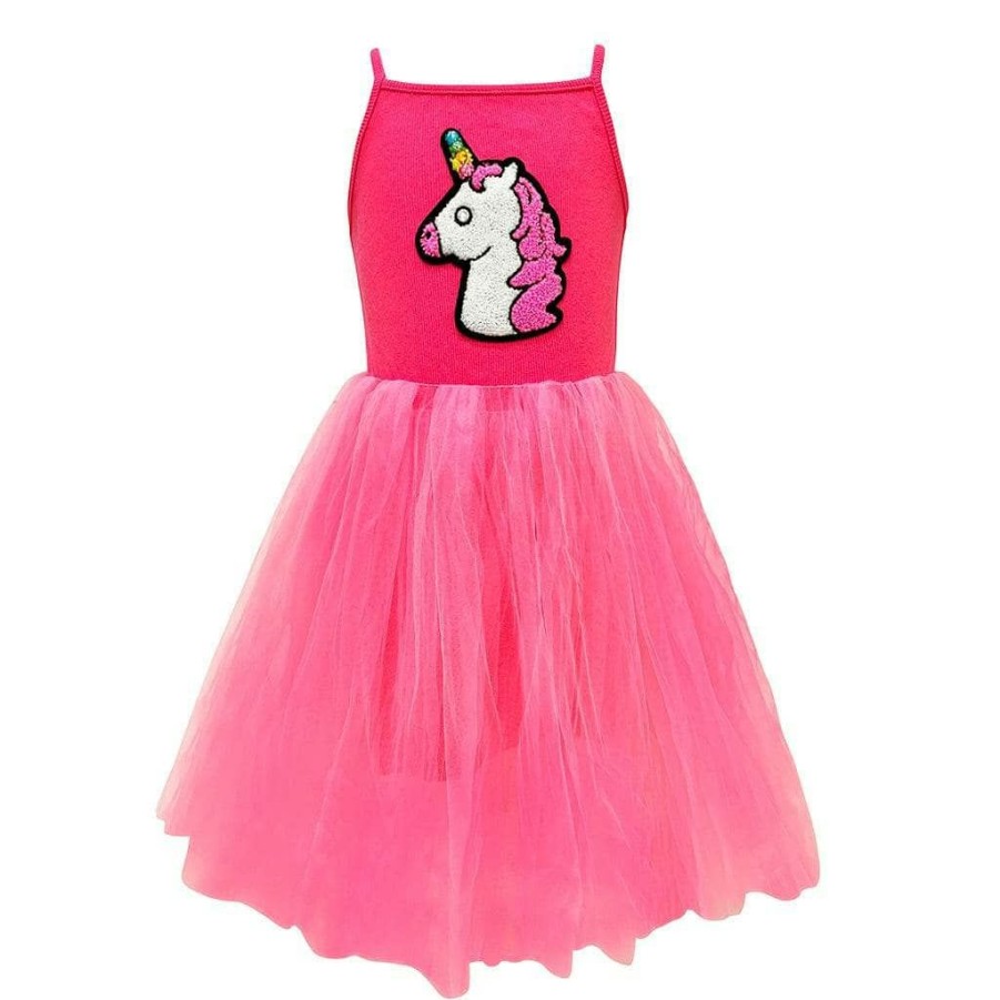 Girls * | Lola & The Boys Hot Pink Unicorn Tutu Dress