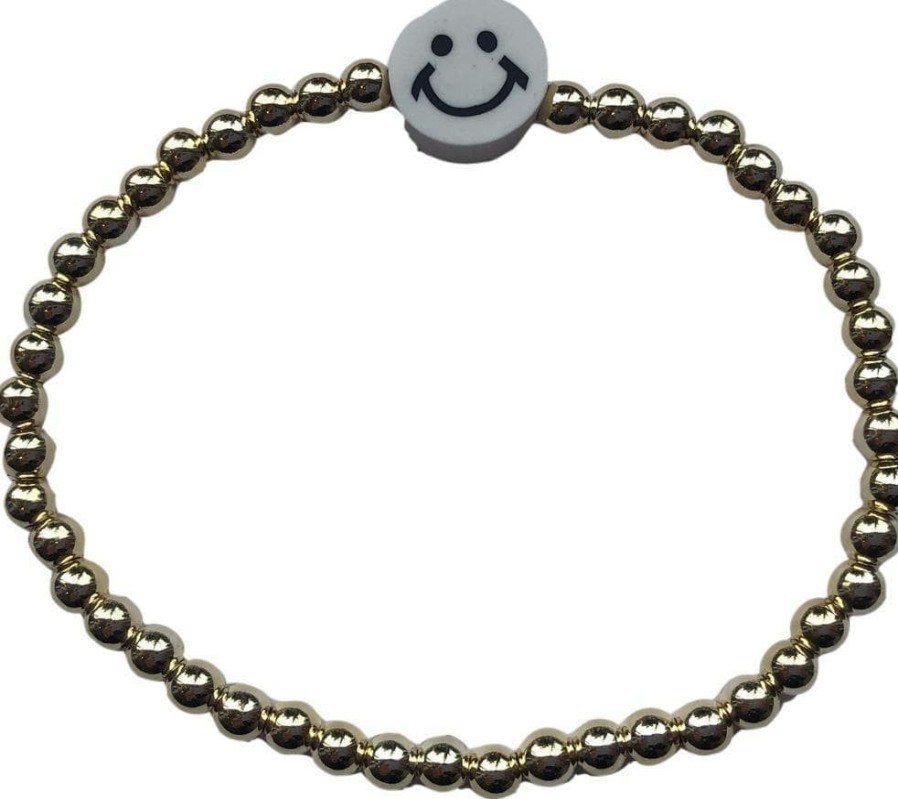 Accessories * | Lola + The Boys Jewelry Smiley Gold Bracelets