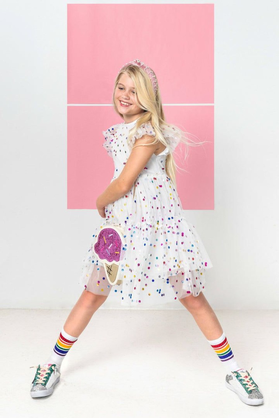 Girls * | Lola + The Boys Girls Funfetti Dress