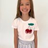 Girls * | Lola + The Boys Beaded Gem Cherry T-Shirt New Arrivals