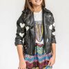 Girls * | Lola + The Boys Girls I Heart You Vegan Leather Jacket