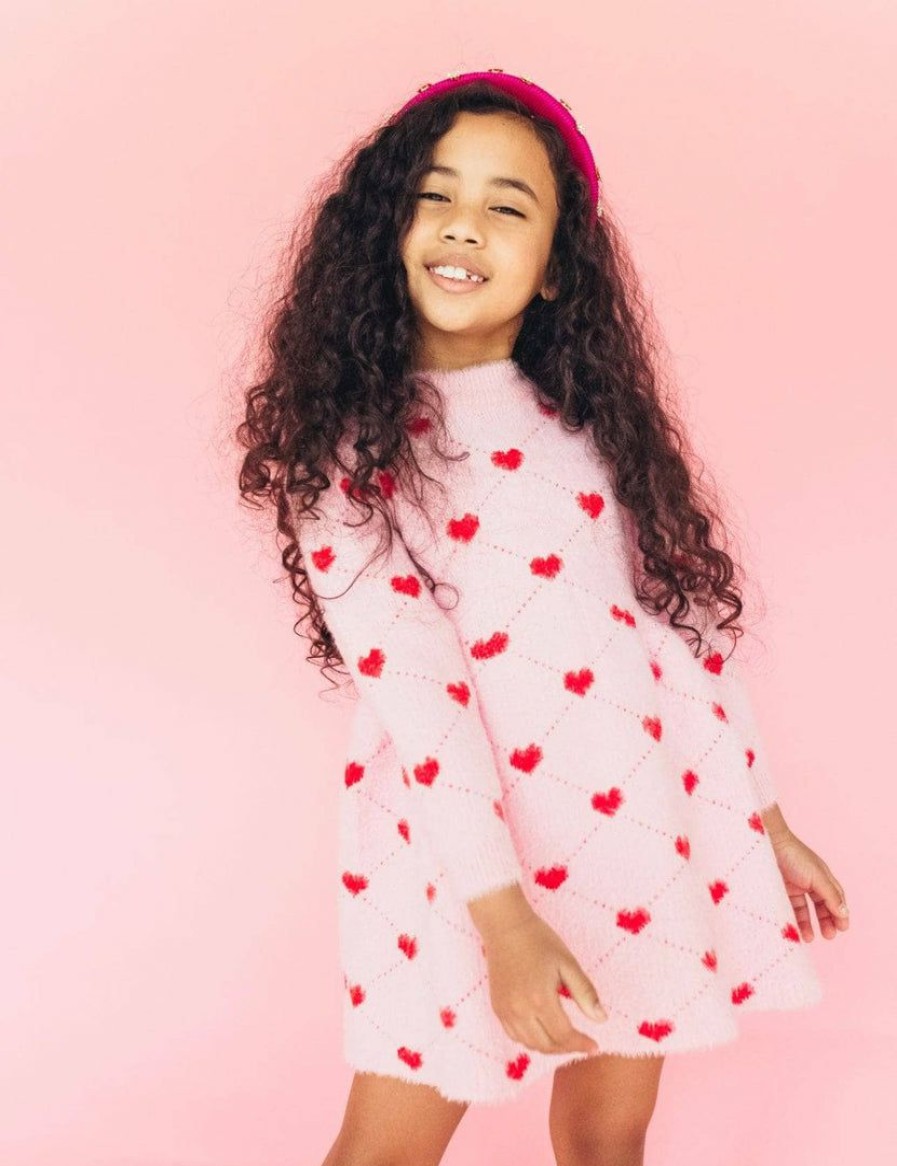 Girls * | Lola & The Boys New Arrivals Sweetheart Sweater Dress