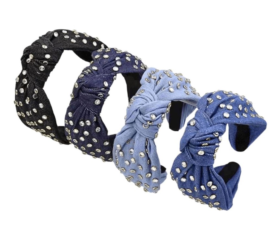 Accessories * | Lola + The Boys Denim Knot Headbands Hair Accessories