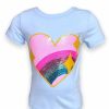 Girls * | Lola + The Boys Baby Blue Rainbow Heart T-Shirt