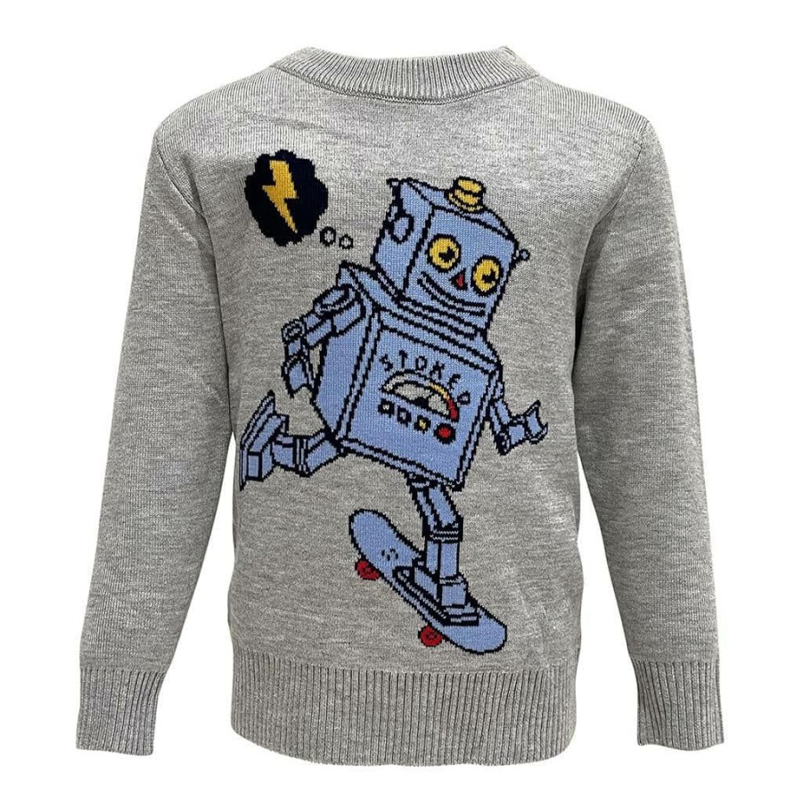 Boys * | Lola + The Boys New Arrivals Stoked Robot Sweater