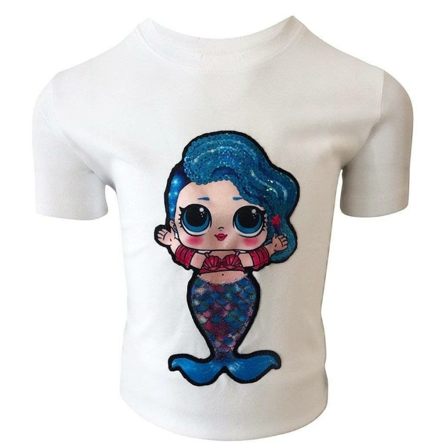 Girls * | Lola + The Boys Led Doll Mermaid Eyes Tee