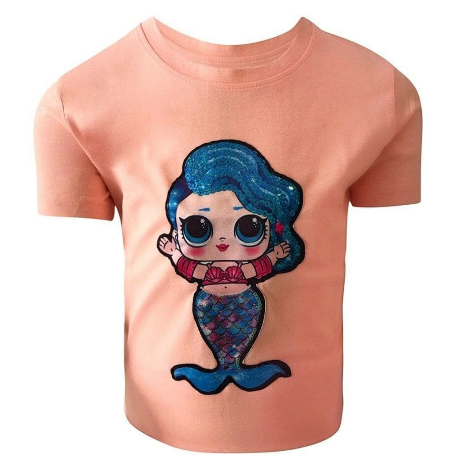 Girls * | Lola + The Boys Led Doll Mermaid Eyes Tee