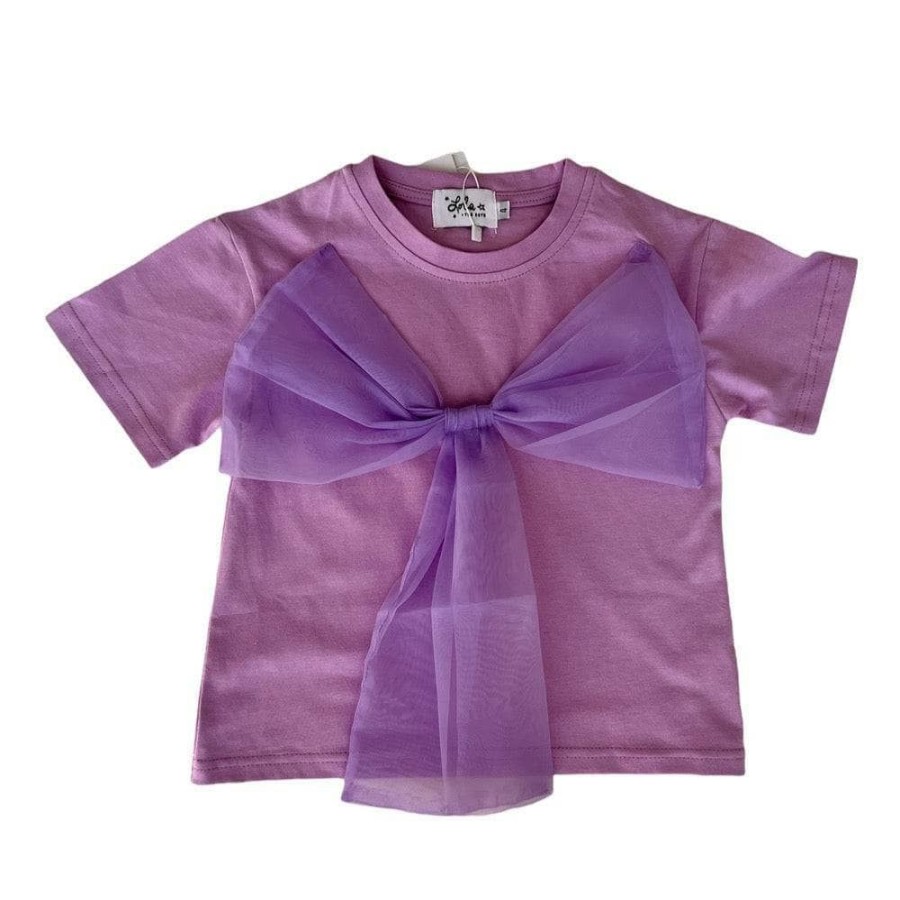 Girls * | Lola + The Boys Big Bow T-Shirt New Arrivals