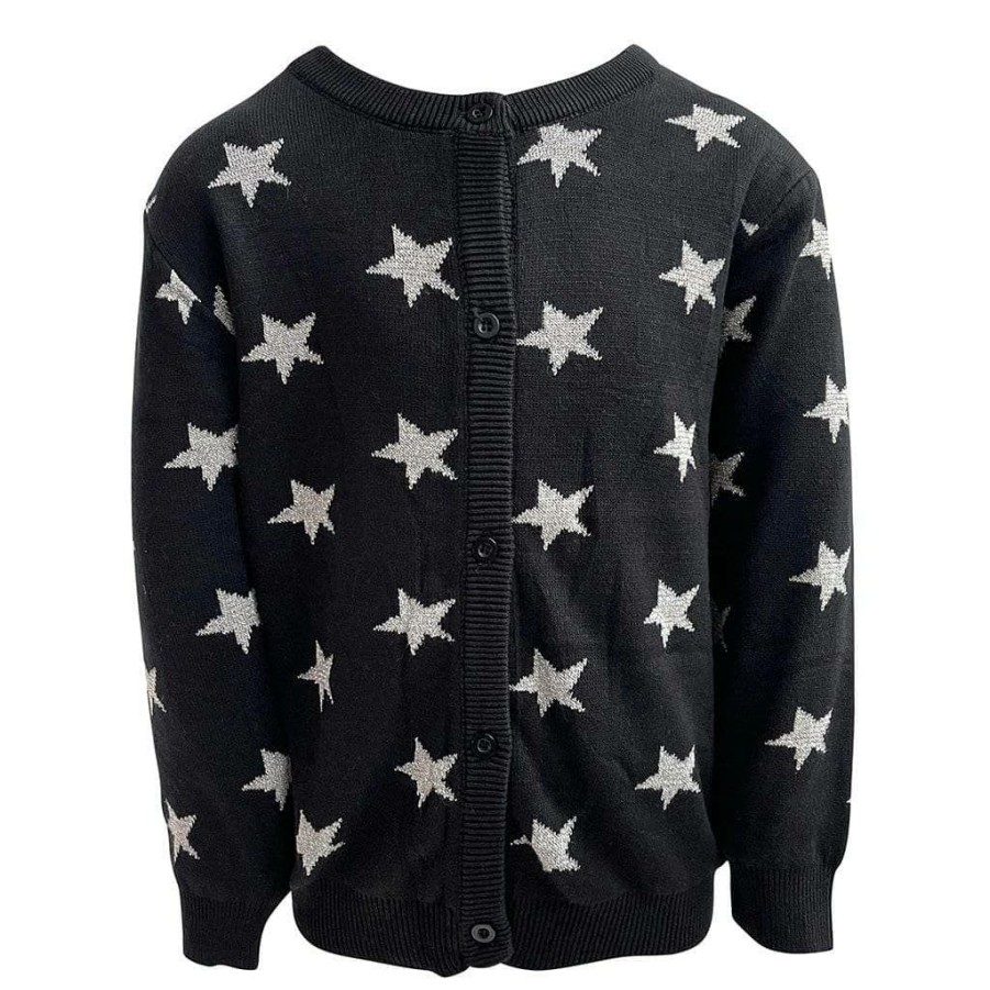 Girls * | Lola + The Boys Shining Metallic Star Cardigan