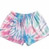 Girls * | Top Trenz Fuzzy Tie Dye Lounge Shorts Girls