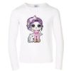 Girls * | Lola + The Boys Girls Doll And Unicorn Long Sleeve Shirt White