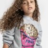 Girls * | Lola + The Boys Girls French Fries Grey Sweatshirt