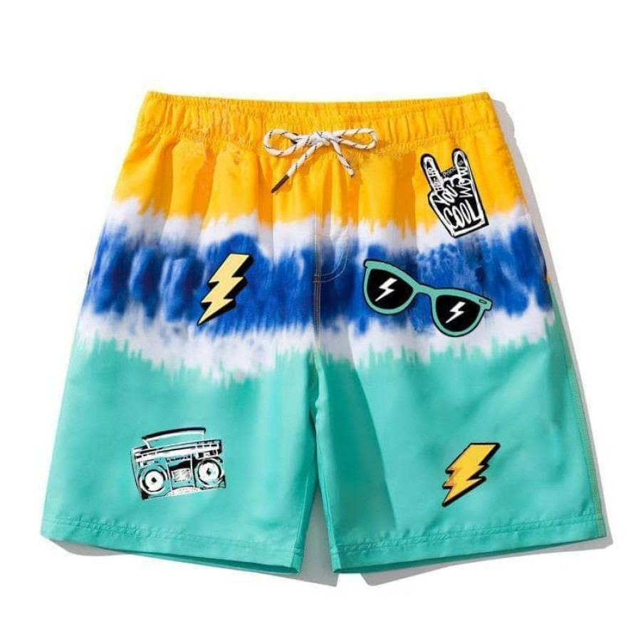 Boys * | Lola + The Boys Cool Patch Tie Dye Swim Shorts