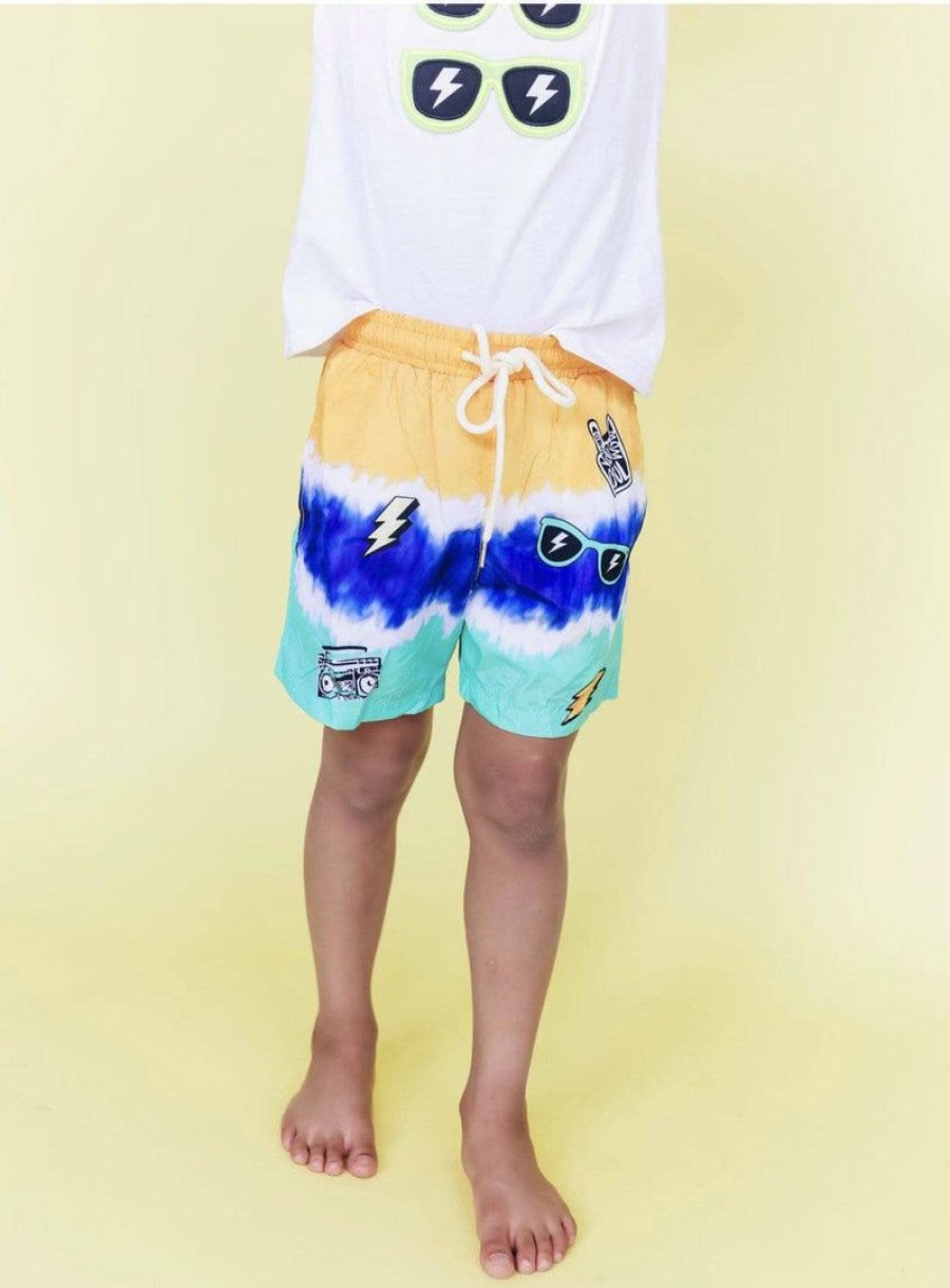 Boys * | Lola + The Boys Cool Patch Tie Dye Swim Shorts