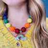 Accessories * | Lola + The Boys Girls Rainbow Crystal Gum-Ball Necklace