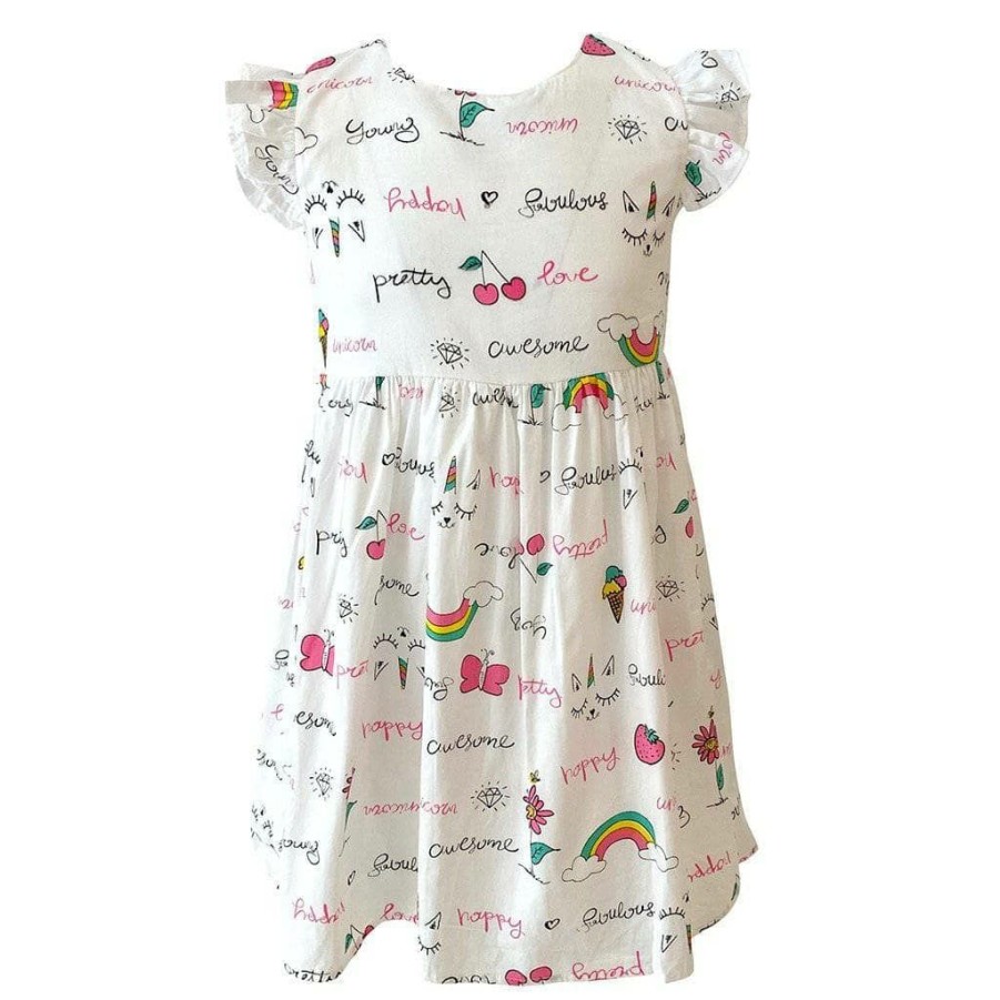 Girls * | Lola + The Boys Girls Awesome Caticorn Dress