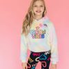 Girls * | Lola + The Boys Tie Dye Good Vibes Fuzzy Hoodie Girls