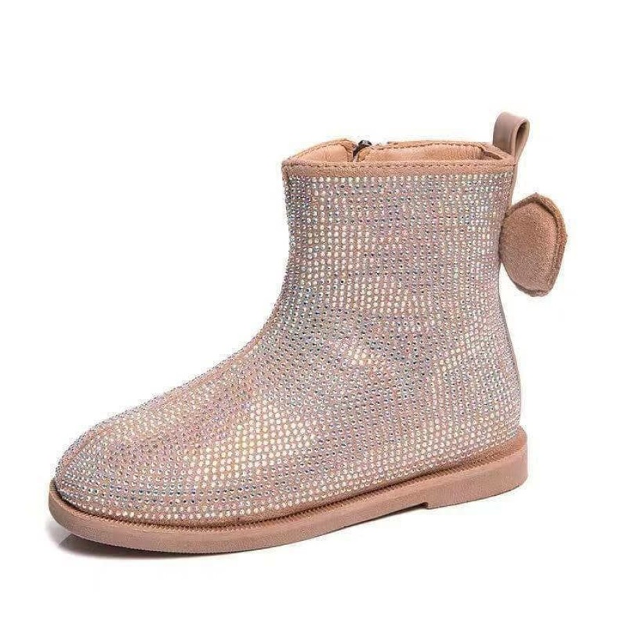 Girls * | Lola + The Boys Girls Shimmer Crystal Booties