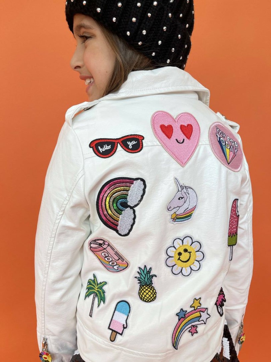 Girls * | Lola + The Boys Patched Rainbow Daisy Vegan Leather