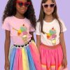 Girls * | Lola + The Boys New Arrivals Rainbow Pearls Ice Cream Tshirt