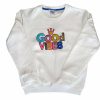 Girls * | Lola + The Boys Good Vibes Sweatshirt New Arrivals White