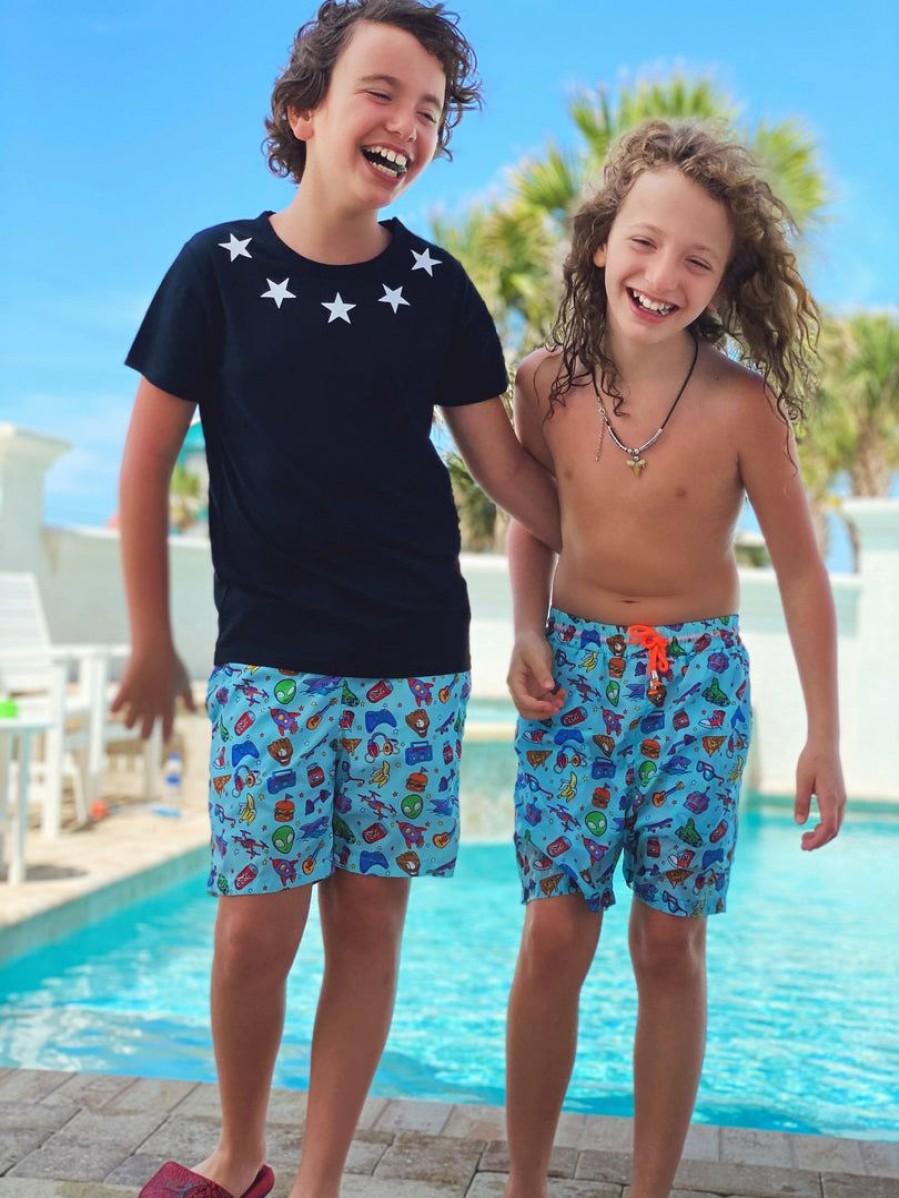 Boys * | Lola + The Boys Alien Doodle Swim Shorts