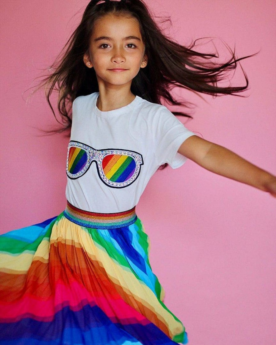 Girls * | Lola + The Boys Rainbow Sunnies Tee