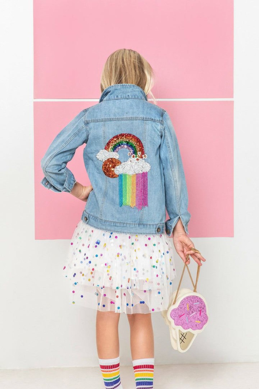 Girls * | Lola + The Boys Rainbow Tassel Denim