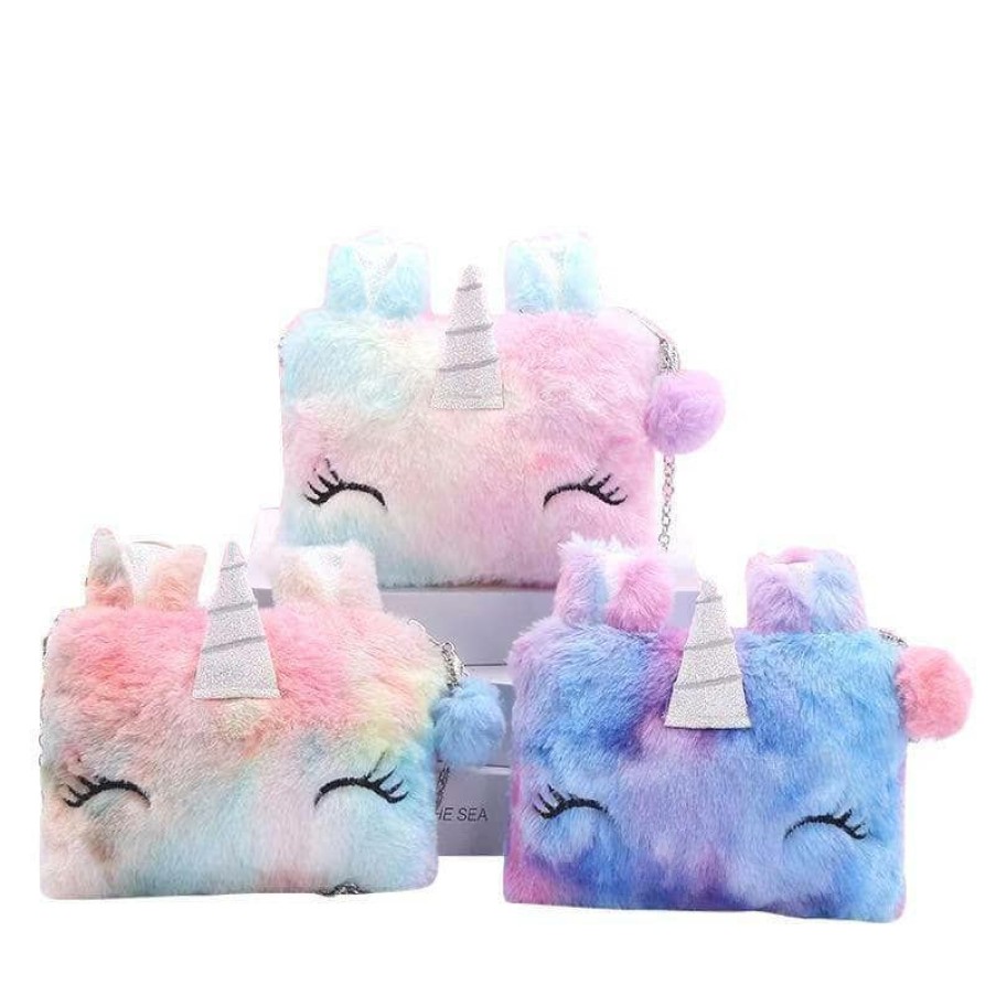 Accessories * | Lola + The Boys Fuzzy Unicorn Crossbody Girls