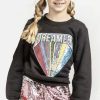 Girls * | Lola + The Boys Beaded Dreamer Patch Sweatshirt Girls