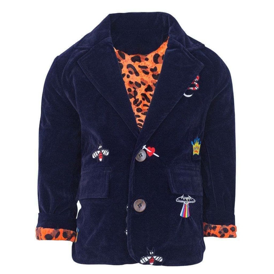 Boys * | Lola + The Boys Velvet Patch Blazer