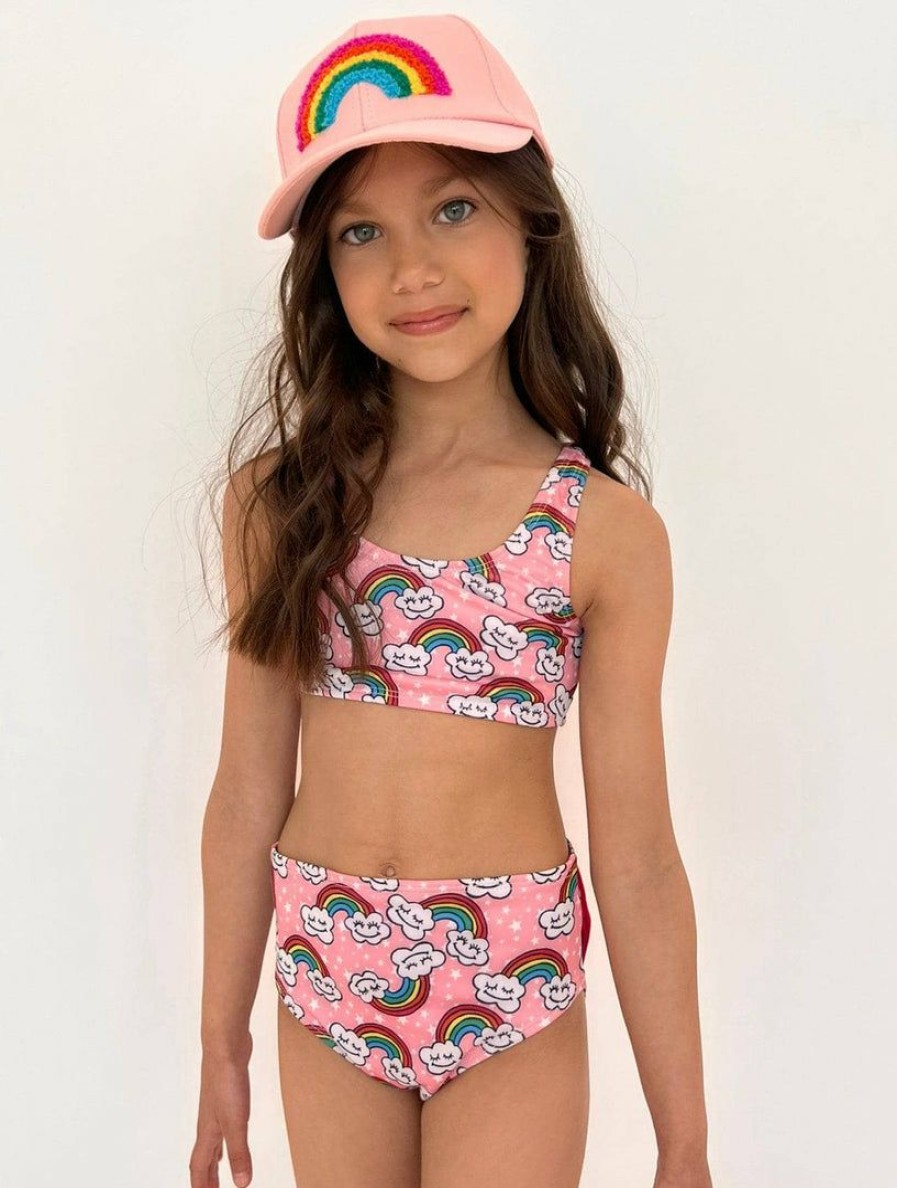 Girls * | Lola + The Boys Girls Double Rainbow 2 Piece Swimsuit Multi