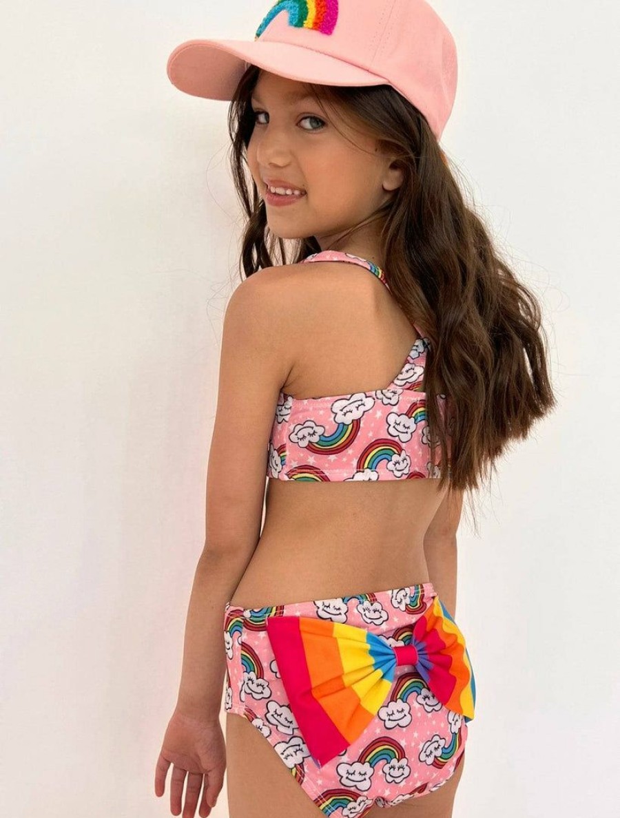 Girls * | Lola + The Boys Girls Double Rainbow 2 Piece Swimsuit Multi