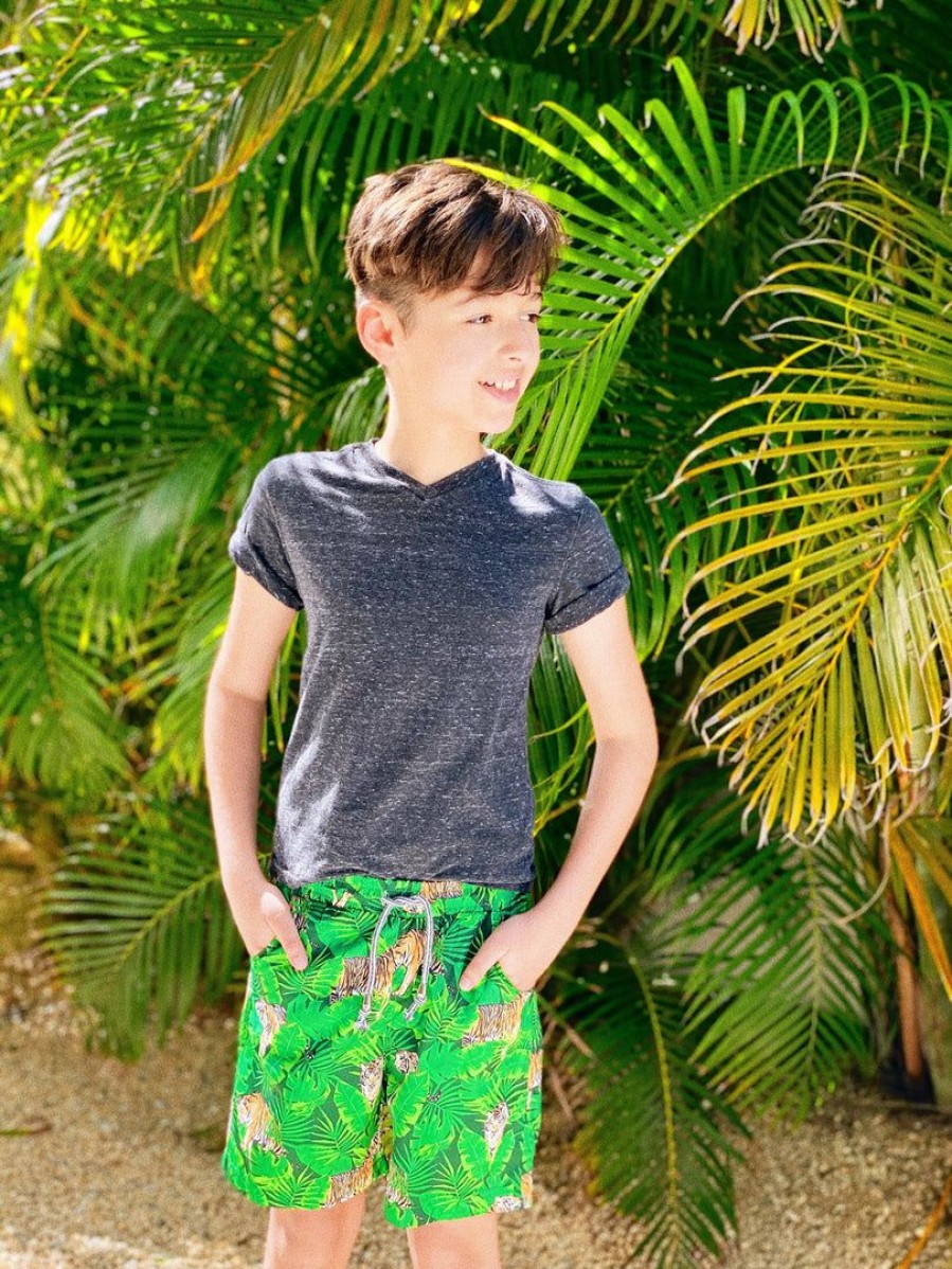 Boys * | Lola + The Boys Boys Tiger Swim Shorts