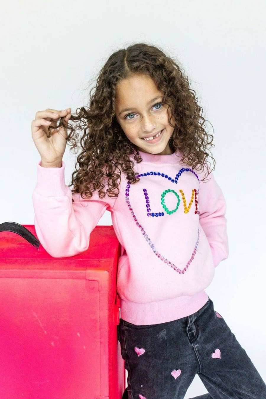 Girls * | Lola + The Boys Light Bright Love Sweatshirt