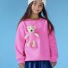 Girls * | Lola + The Boys New Arrivals Teddy Bear Crewneck