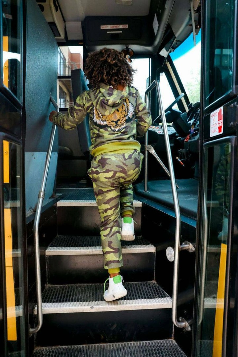 Boys * | Lola + The Boys Boys Tiger Hoodie Camo