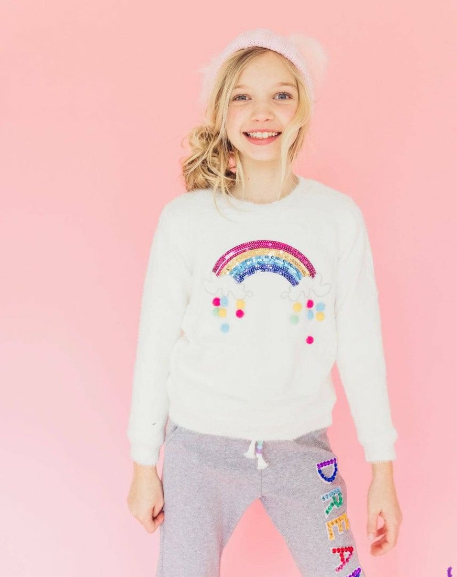 Girls * | Lola + The Boys Happy Cloud Fuzzy Sweater