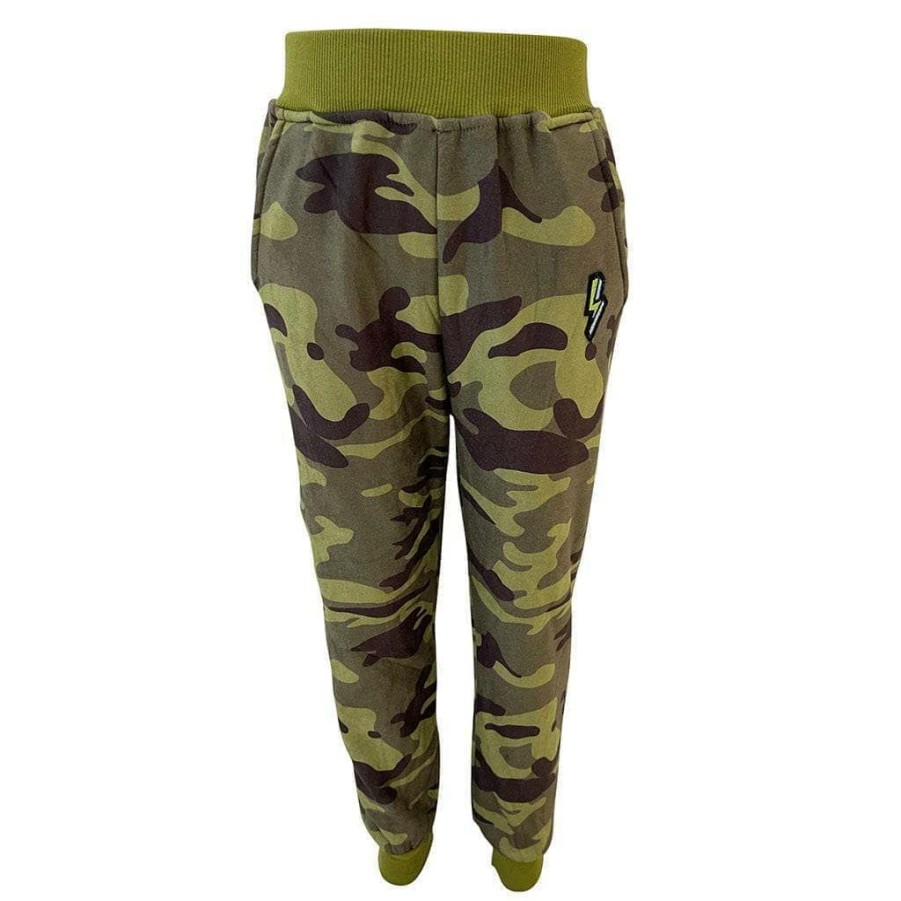 Boys * | Lola & The Boys Boys Bam Camo Joggers | Lola And The Boys Army Green