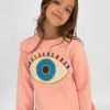 Girls * | Lola + The Boys Girls Rainbow Evil Eye Sweatshirt