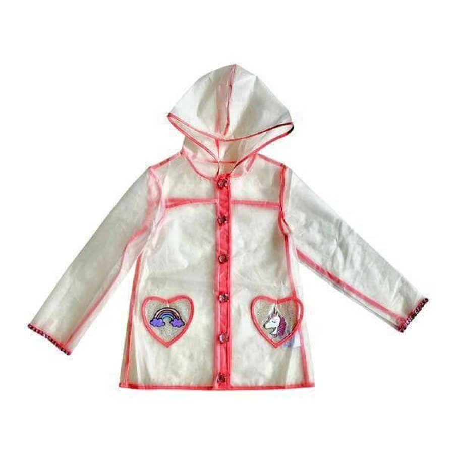 Girls * | Lola + The Boys Rainbow Gem Rain Jacket Pink